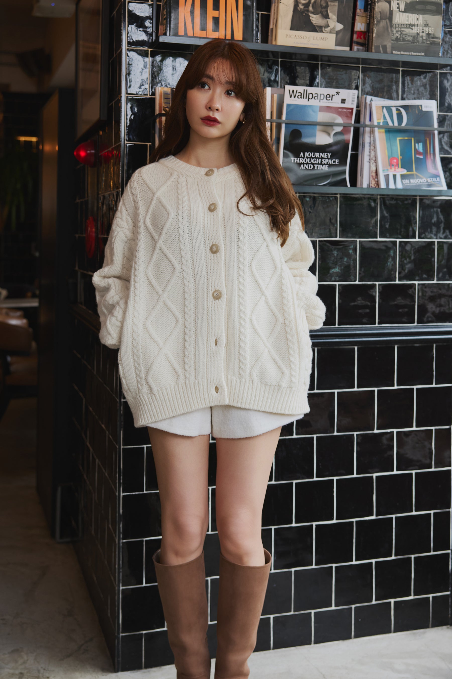 H Boa Cable Knit Cardigan