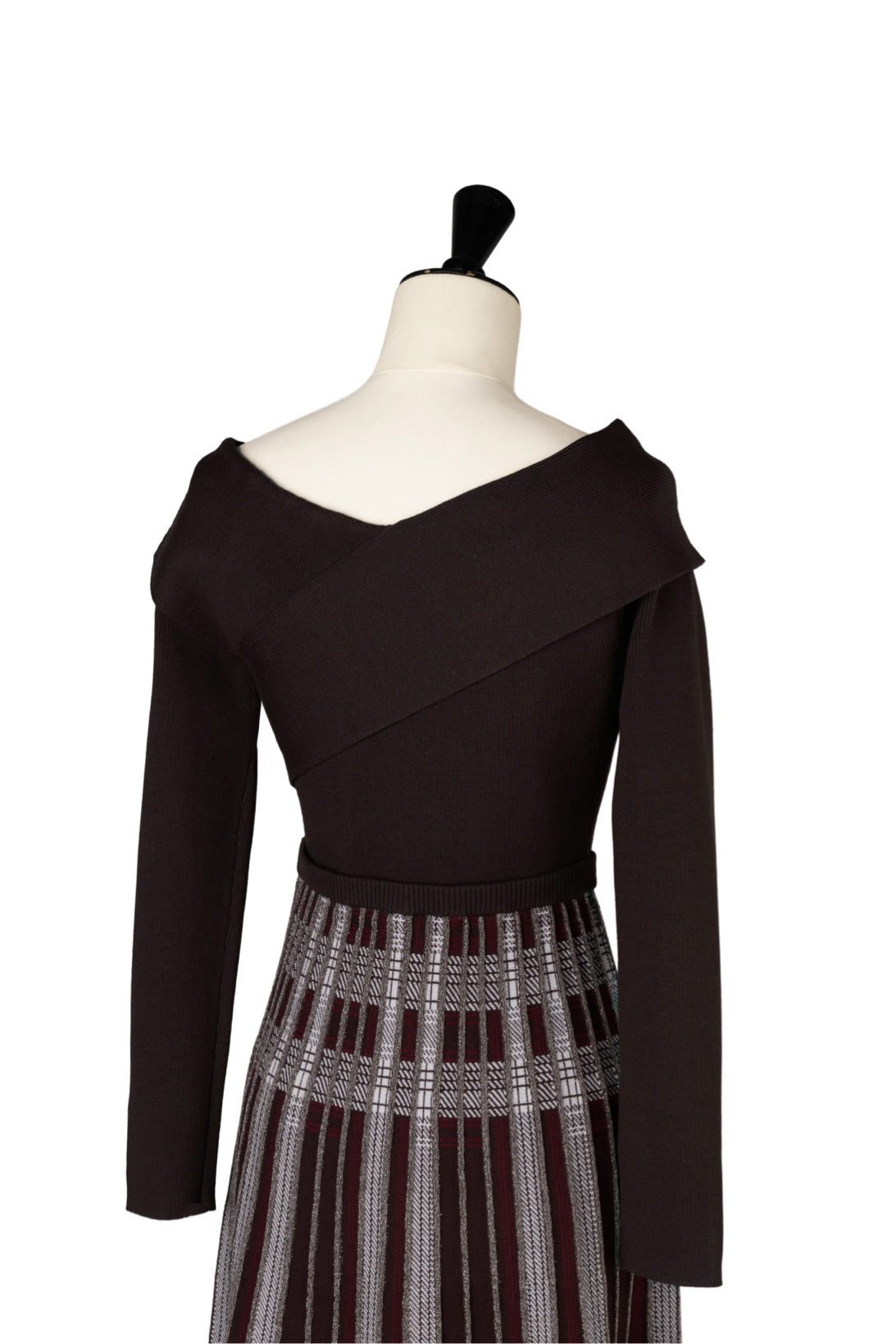 Layered Checked Knit Dress