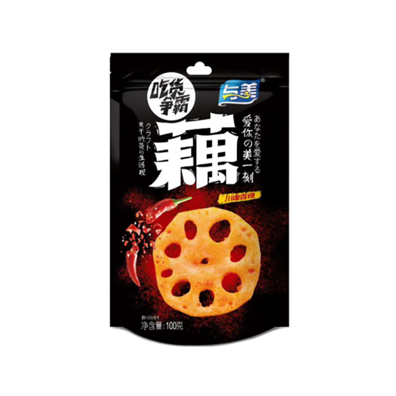 CN Yumei Lotus Root Chips Spicy Fl 30x100g - Herman Kuijper