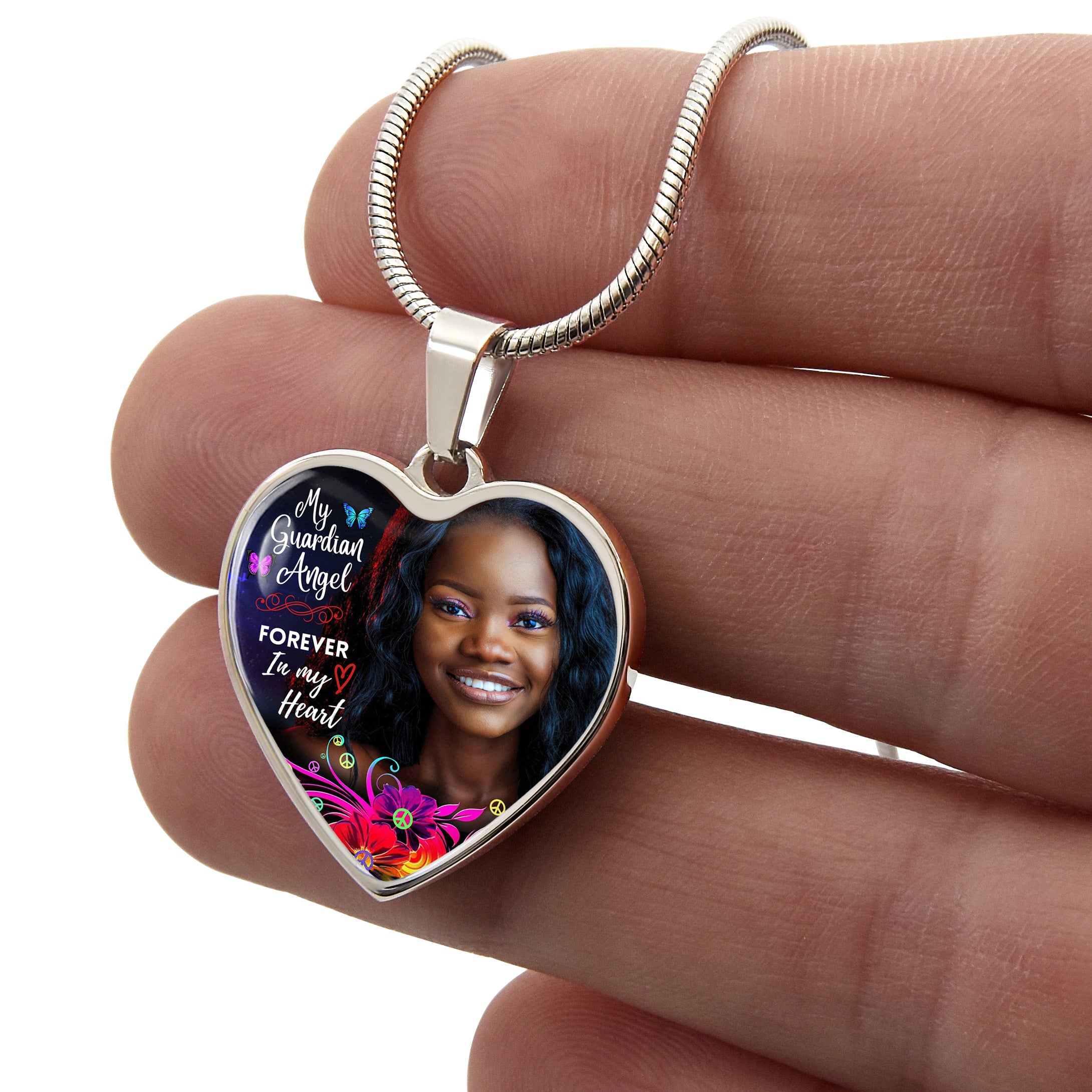 Guardian Angel Heart Photo Memorial Necklace – Hey Jude Shoppe