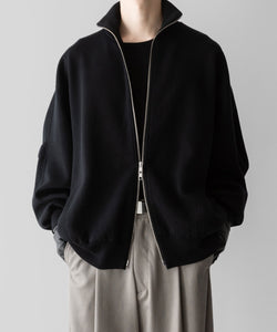 ssstein / シュタイン】OVERSIZED DOUBLE KNIT ZIP JACKET - BLACK