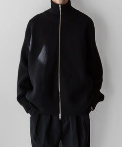 stein / シュタイン】OVERSIZED DRIVERS KNIT ZIP JACKET - BLACK