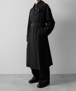 ssstein / シュタイン】WINDPROOF NYLON DOUBLE BREASTED COAT - BLACK