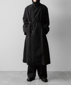 ssstein / シュタイン】WINDPROOF NYLON DOUBLE BREASTED COAT - BLACK
