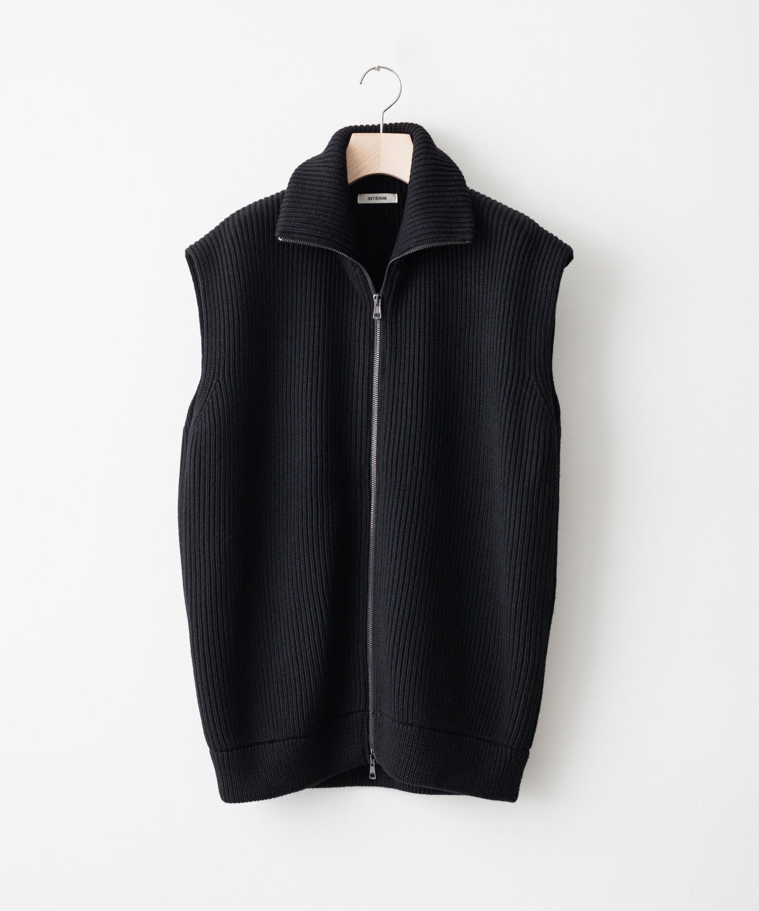 INTÉRIM / インテリム】HYPER BIG HAND FRAMED DRIVERS ZIP KNIT VEST
