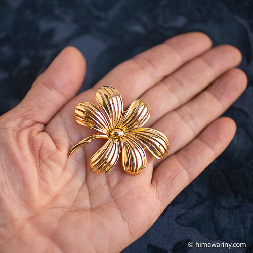 Trifari トリファリ-ゴールド・ボーホーフラワー・ヴィンテージ