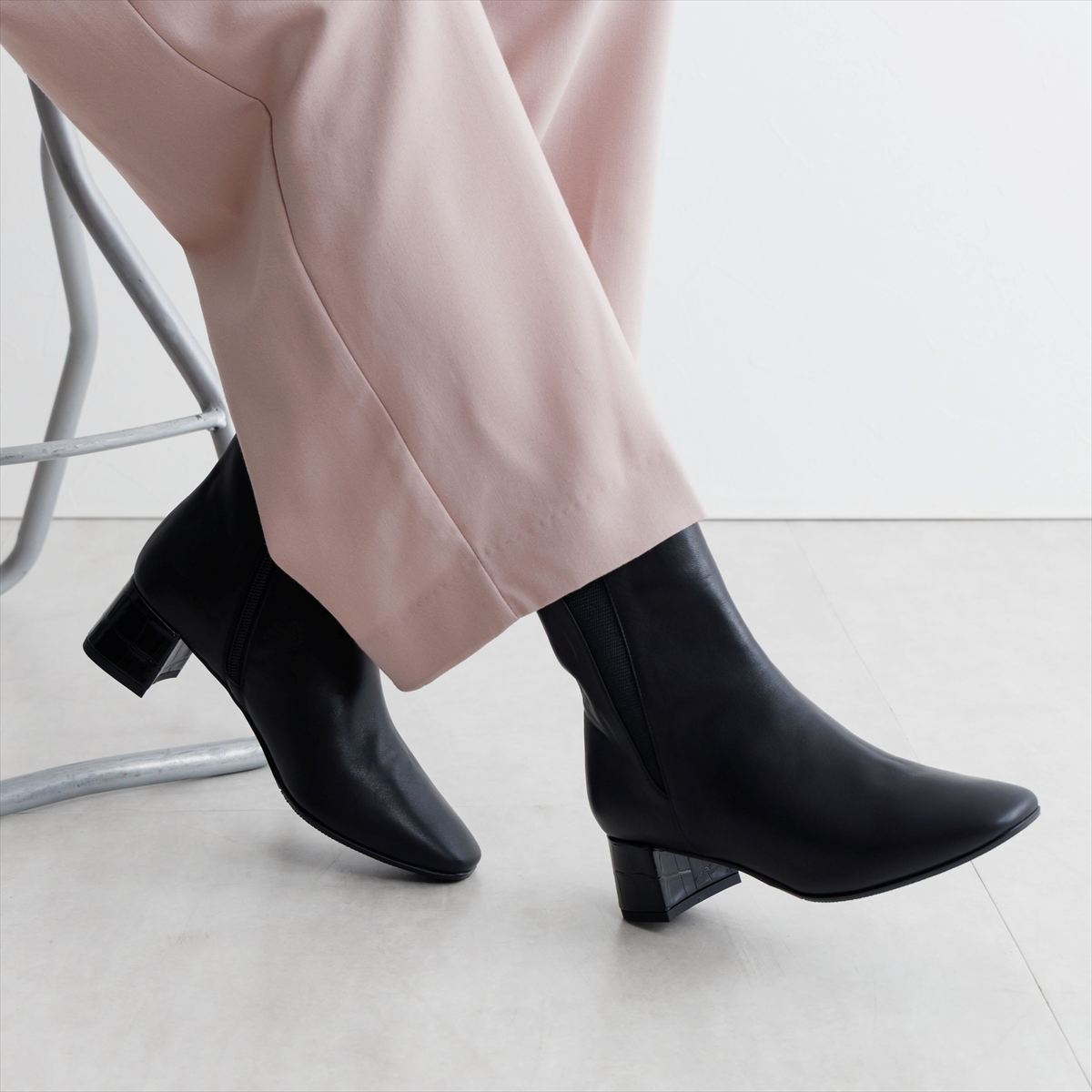 SALE】スクエアトゥサイドゴアブーツ/651411