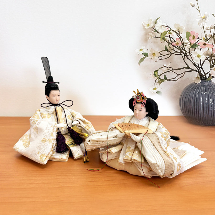 Flower Girl のあ雛｜親王飾り45cm｜刺繍が綺麗｜おしゃれなお顔