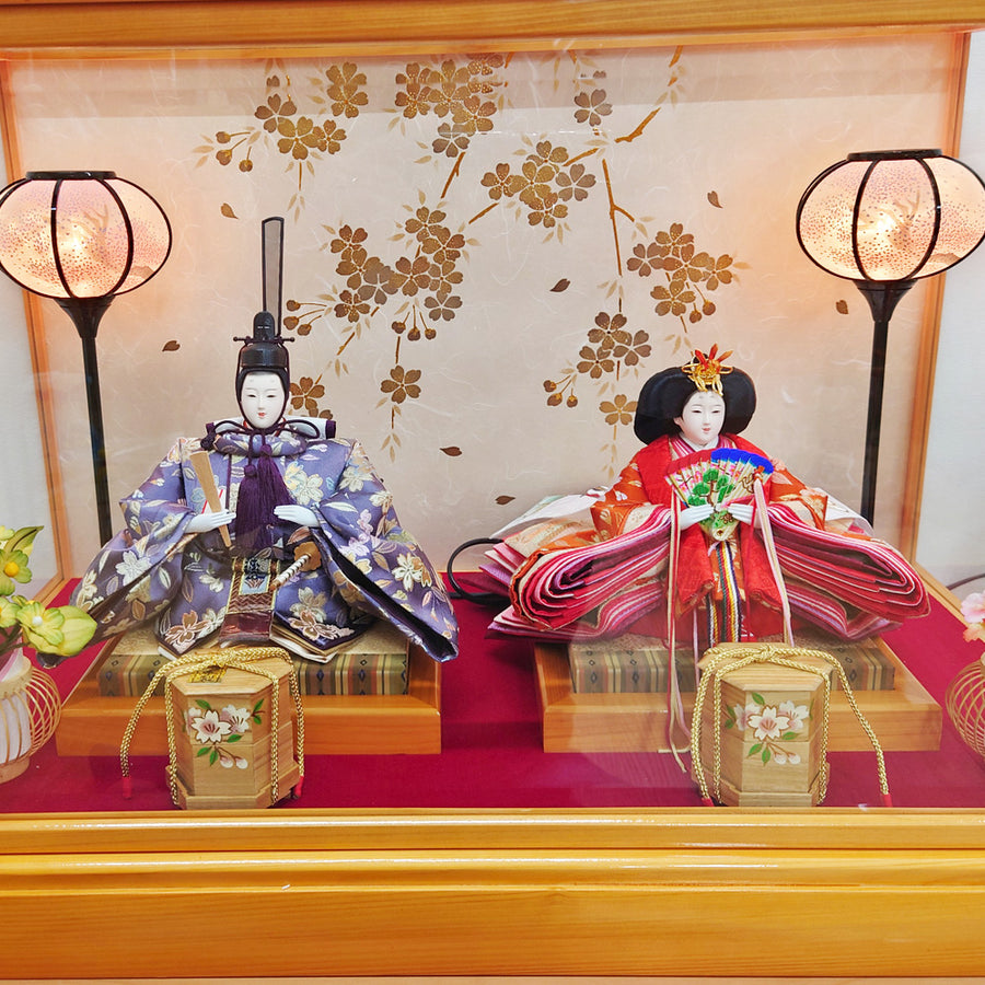 ガラスケース入り飾り｜はなつき雛｜固定式雛人形 ｜今どきの