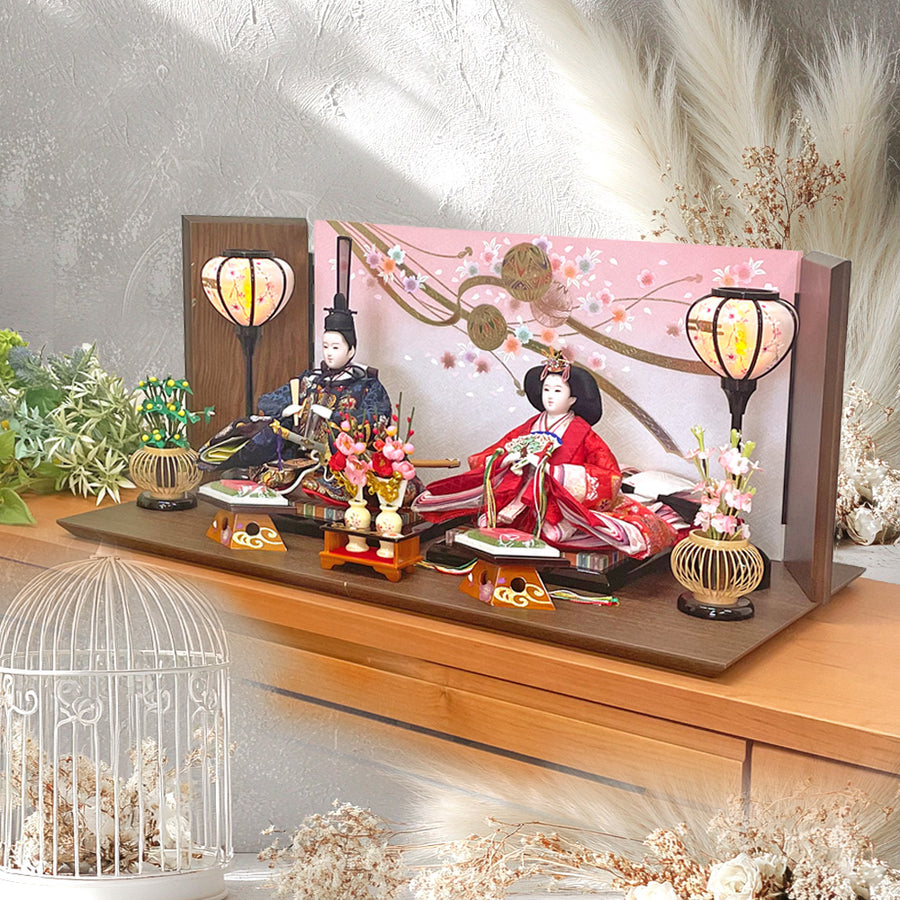 風情ある古い京都の街並みのテイスト古民家調の雛人形 親王飾り【風香