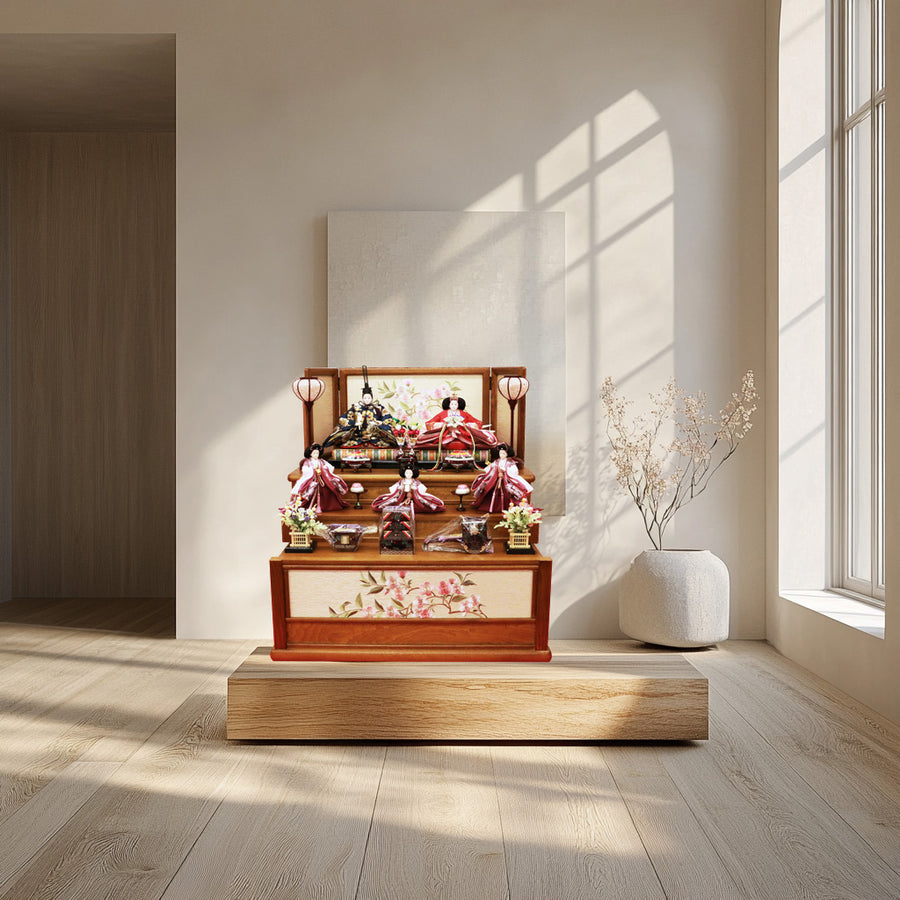 人数が5人でお顔が素敵な雛人形 しまえるタイプ【優里花雛】ひな祭りの