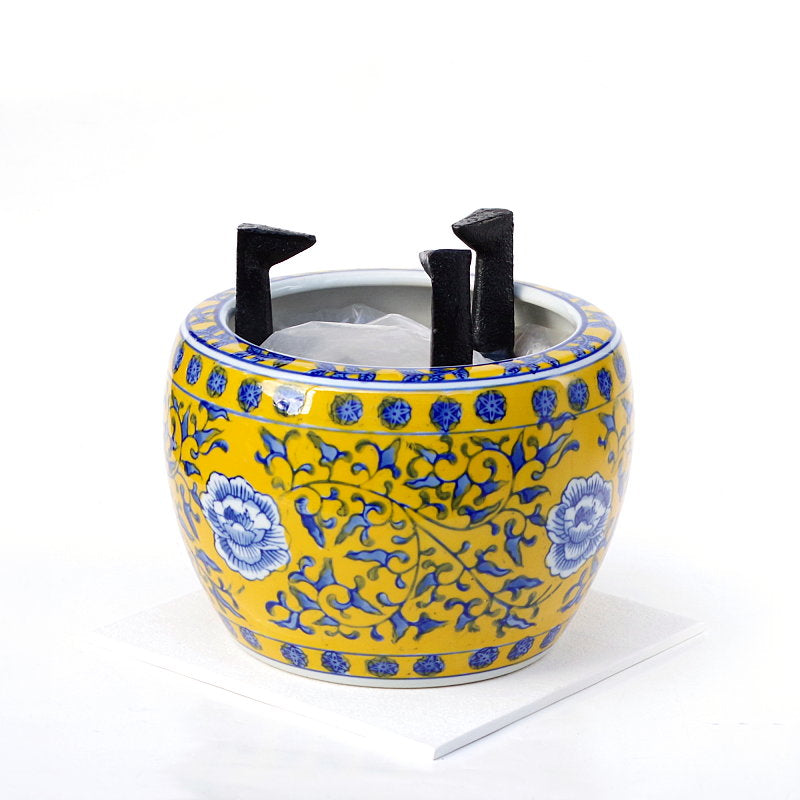 新品 ミニ火鉢 陶器セット 黄 – 【火鉢専門通販ショップ】火鉢.shop 増田屋