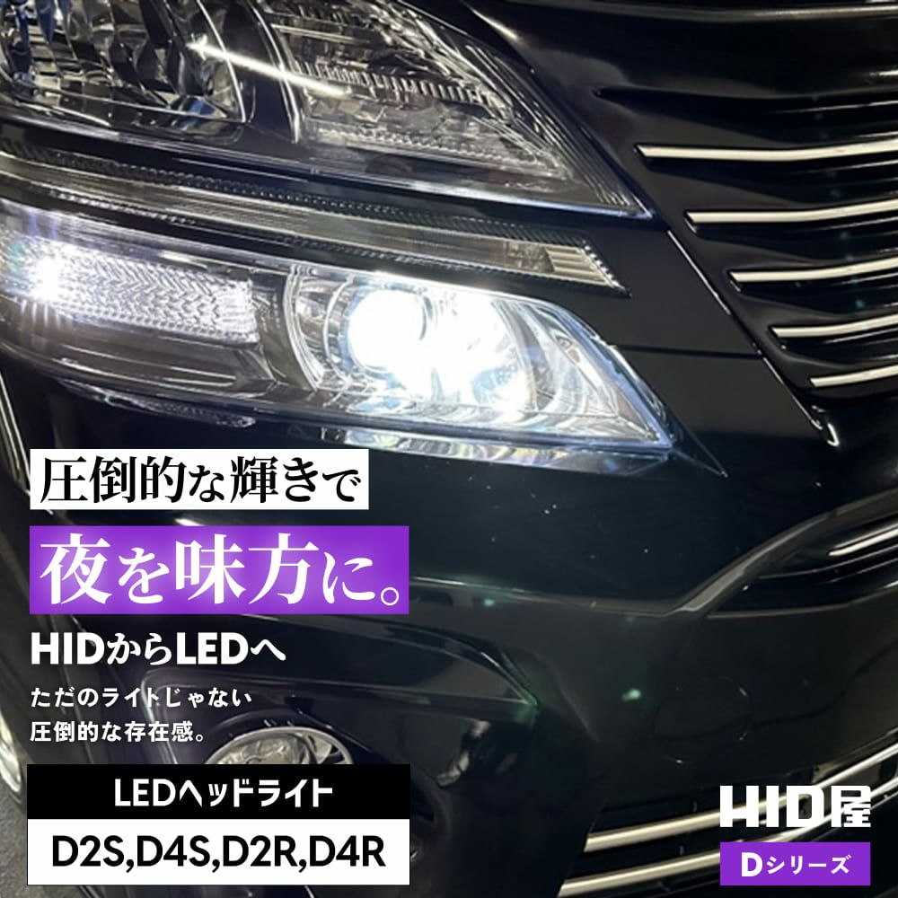 Dシリーズ LEDヘッドライト D2S/D2R & D4S/D4R専用 6500K ホワイト光