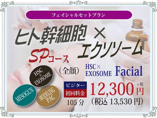ヒト幹細胞×エクソソーム／SPコース｜ビジター料金：12,300円｜都度