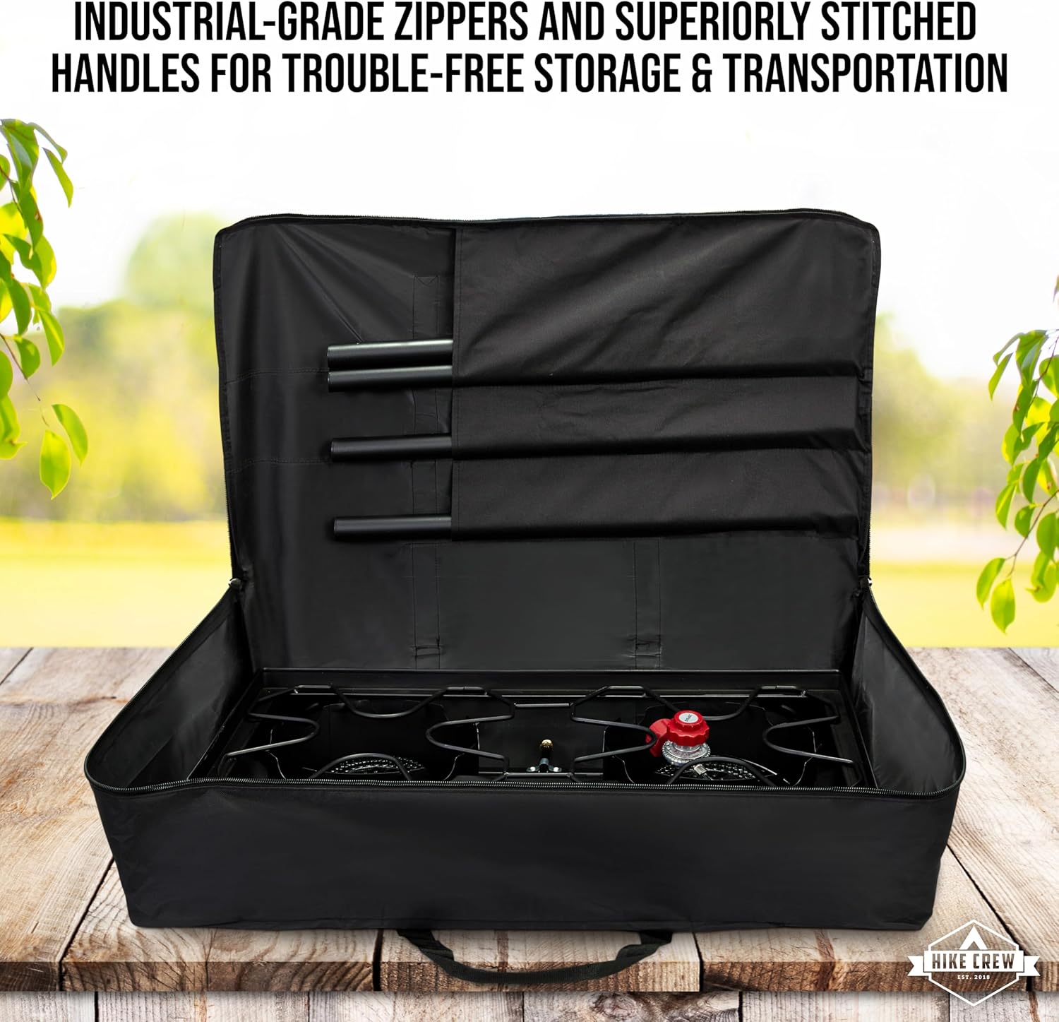 Cast Iron 2-Burner Stove Heavy Duty Storage Carry Bag 18.9