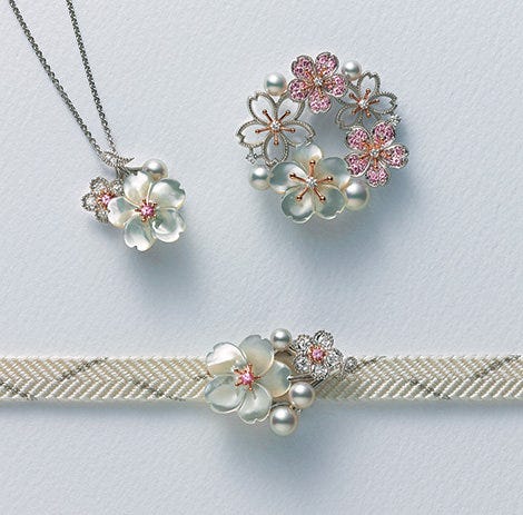 ミキモトから春らしい桜モチーフジュエリーが登場