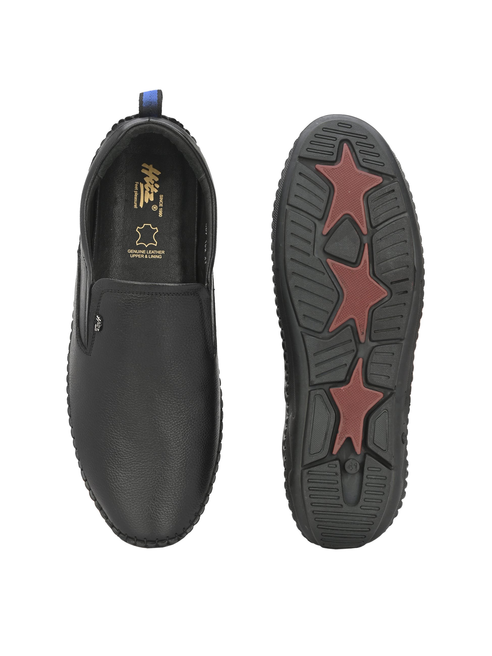 HITZ102 Men's Black Leather Casual Slip-On Shoes – Hitz Shoes Online