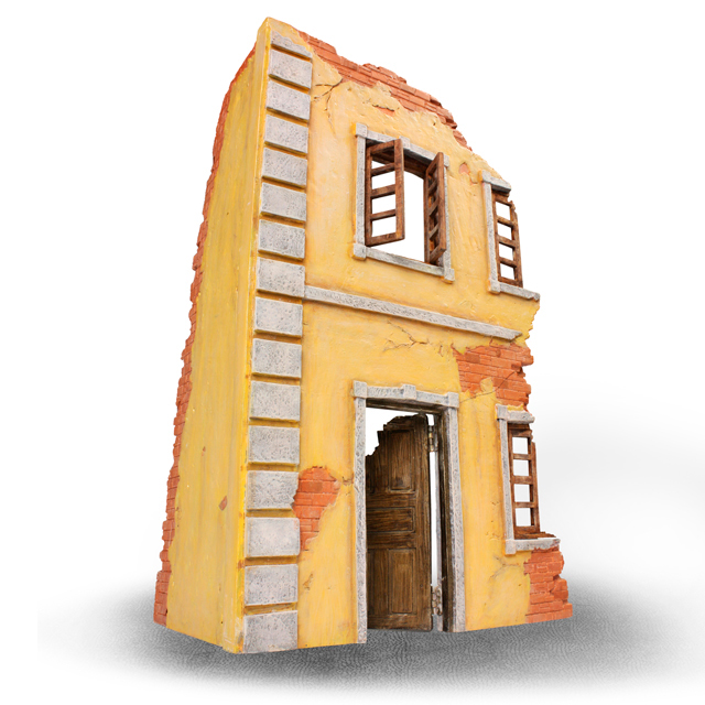 1/24ジオラマアクセサリー 1/24 2階建廃墟ビル | Hitec Multiplex