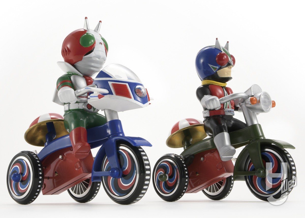 EX三輪車」シリーズ新作は「仮面ライダーV3」＆「ライダーマン」が