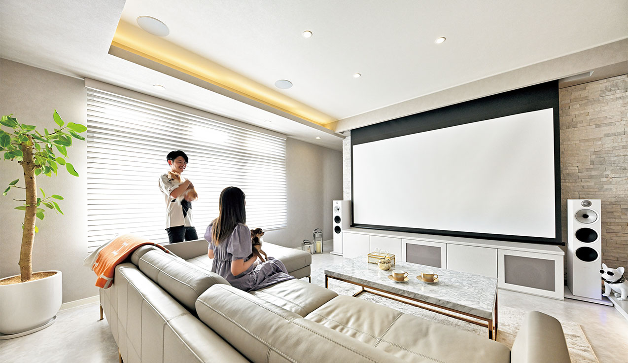リビングシアターCASE34インテリアマッチが抜群のホワイトシアター