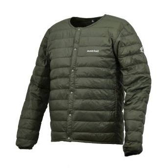 スペリオダウン ラウンドネックジャケット(S ブラックオリーブ