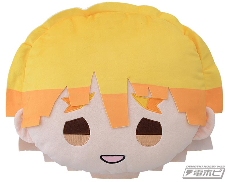 テレビアニメ『鬼滅の刃』「我妻善逸」の大きなフェイスクッションが