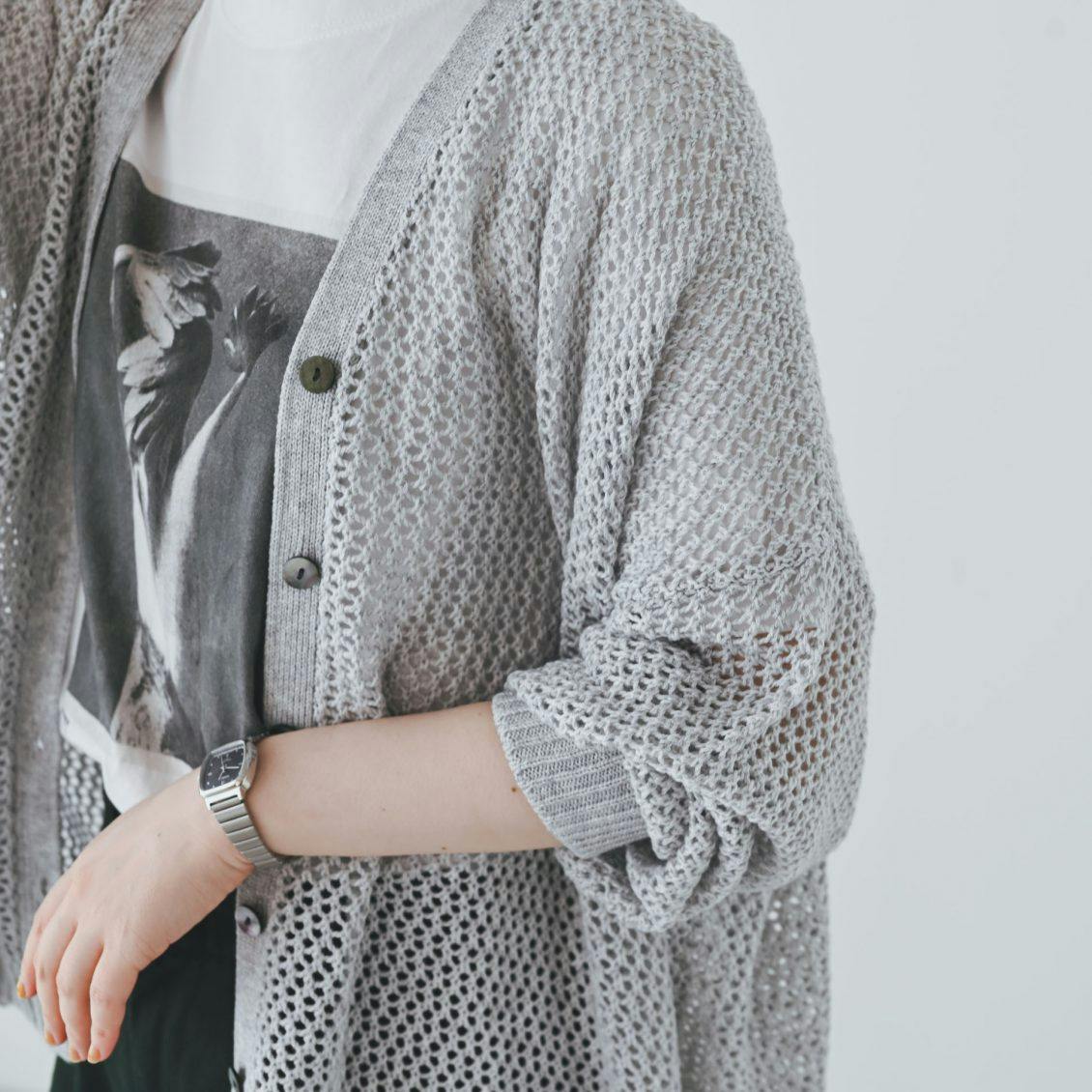 スタッフ着用レビュー】mizuiro indのメッシュカーディガンをスタッフ4