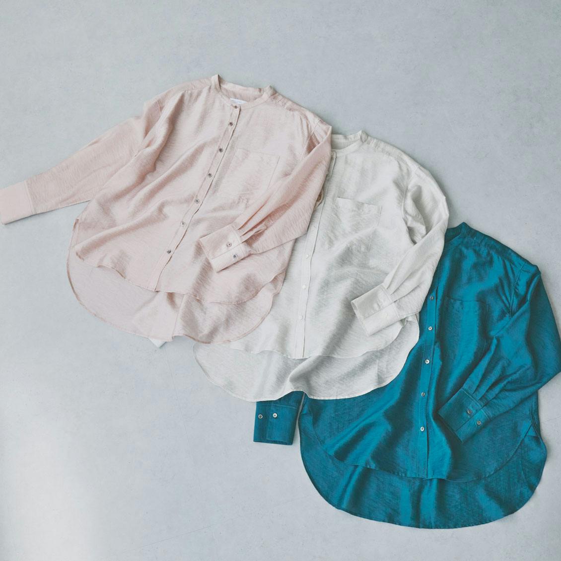 とろんと光って揺れる」程よくシアーな羽織りブラウス - 北欧、暮らし