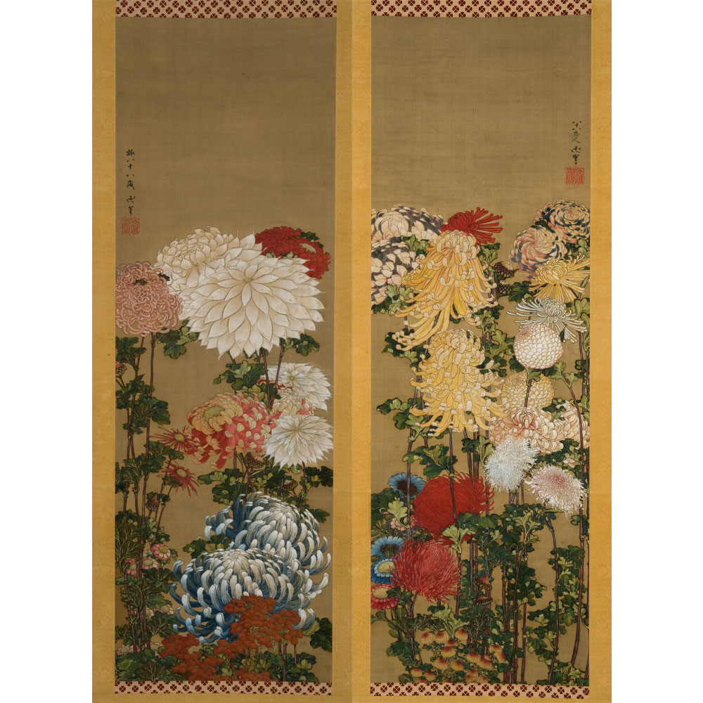 北斎と鴻山、 それぞれが描いた菊 | 小布施 北斎館