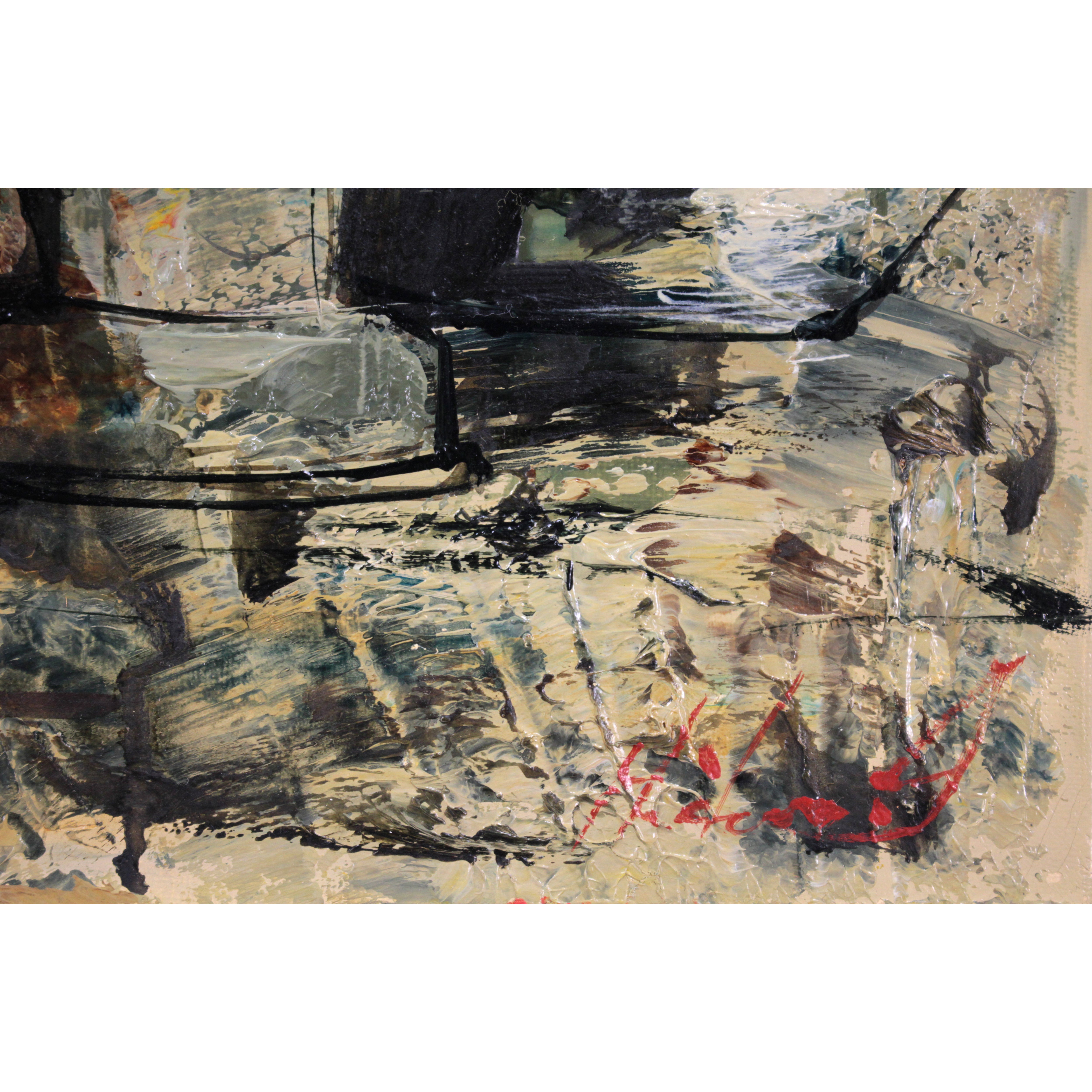 池田秀郎 『赤い花とランプ』 油彩画 - 北海道画廊