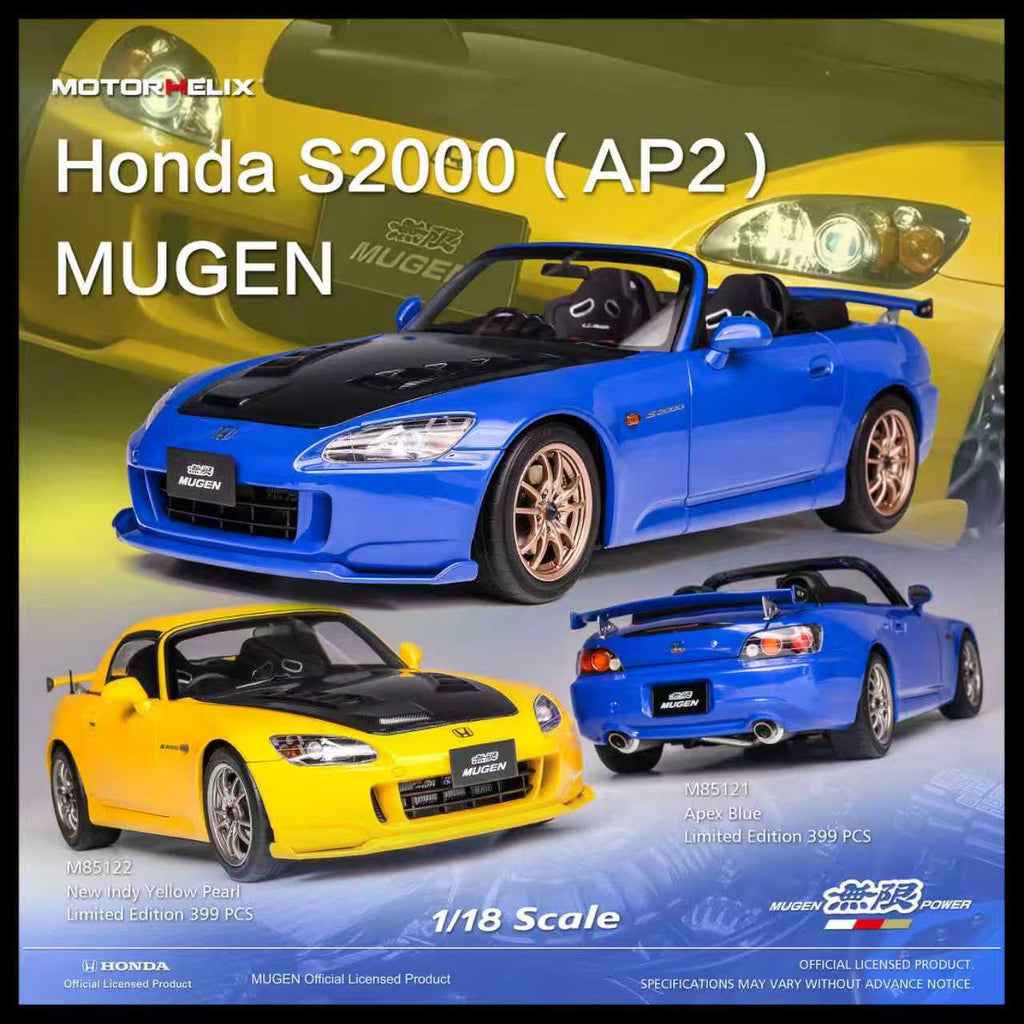 Preorder] MOTORHELIX 1:18 Honda S2000 (AP2) MUGEN (2 Colours