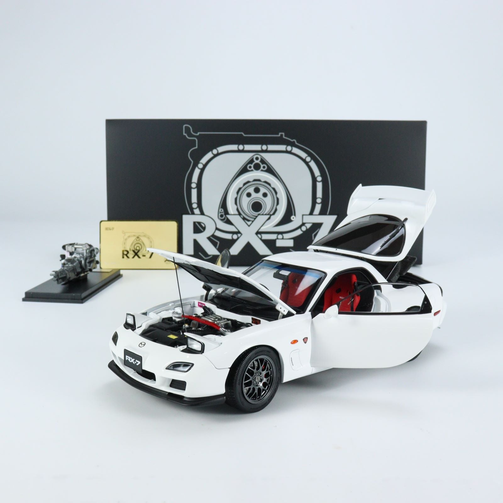 Polar Master 1:18 Mazda RX-7 Spirit R White Diecast Full Open