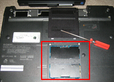 SONY ノートパソコン分解 VGN-SZ70B HDD交換 メモリ交換