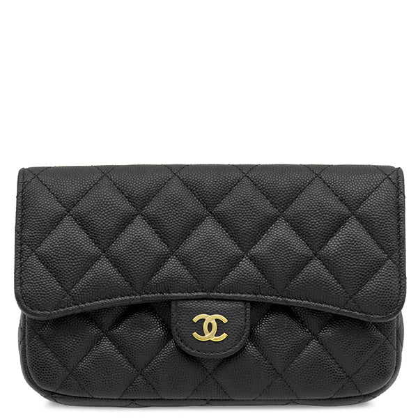シャネル CHANEL フラップ フォンケース AP2096 ブラック レザー