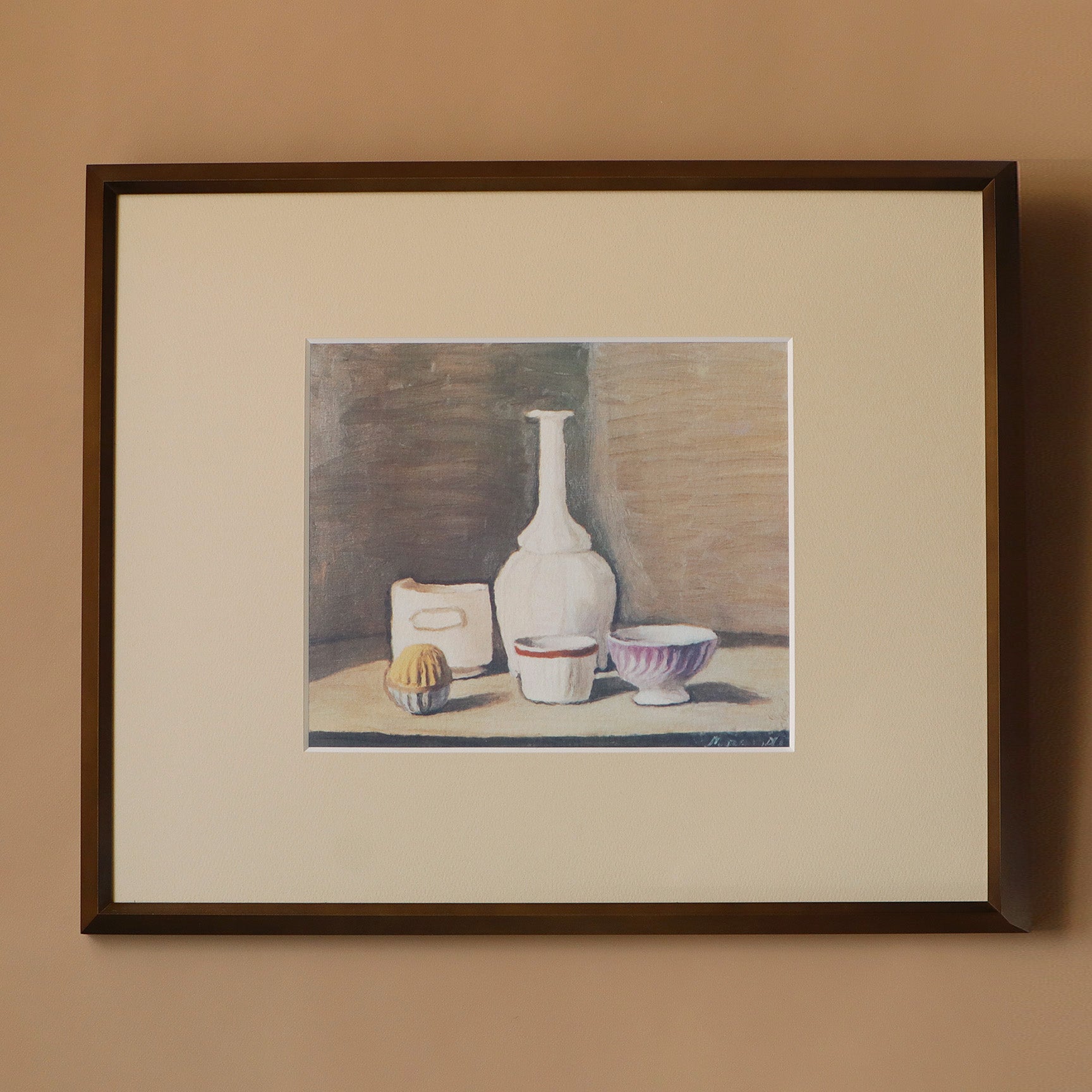 ジョルジョ・モランディ 「静物 1946」アートポスター（フレーム付き