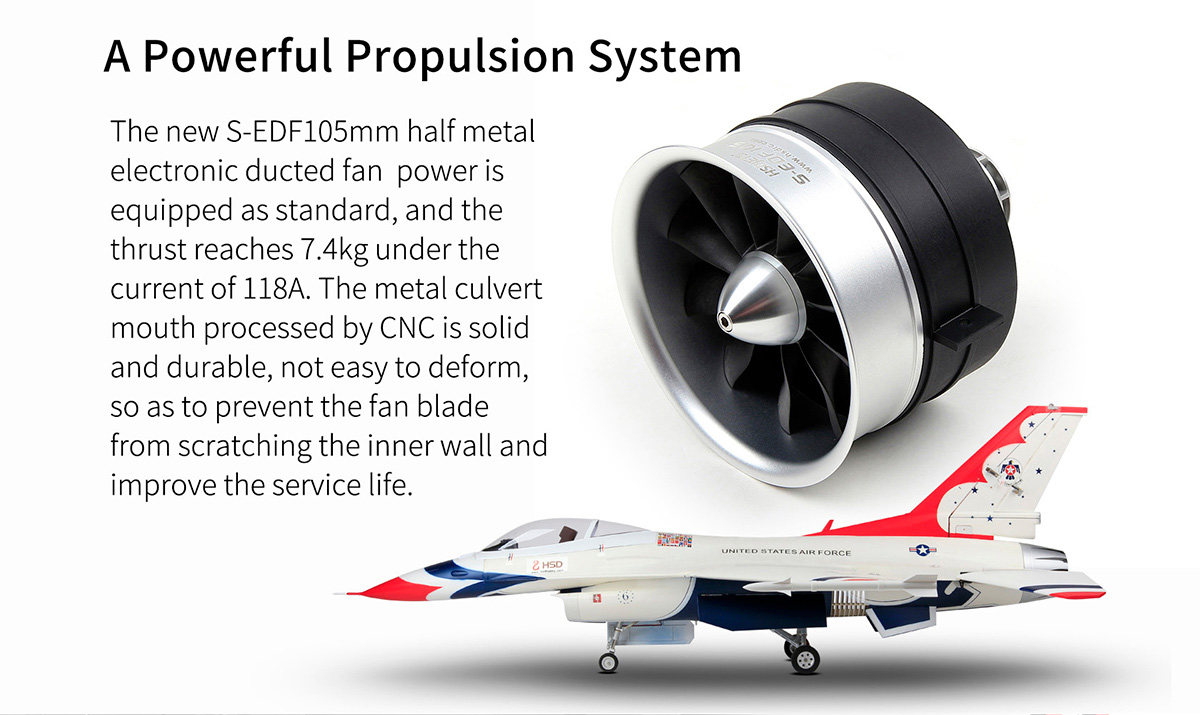 HSDJETSUSA. HSDJETS 105mmEDF F-16 Thunderbirds Colors KIT
