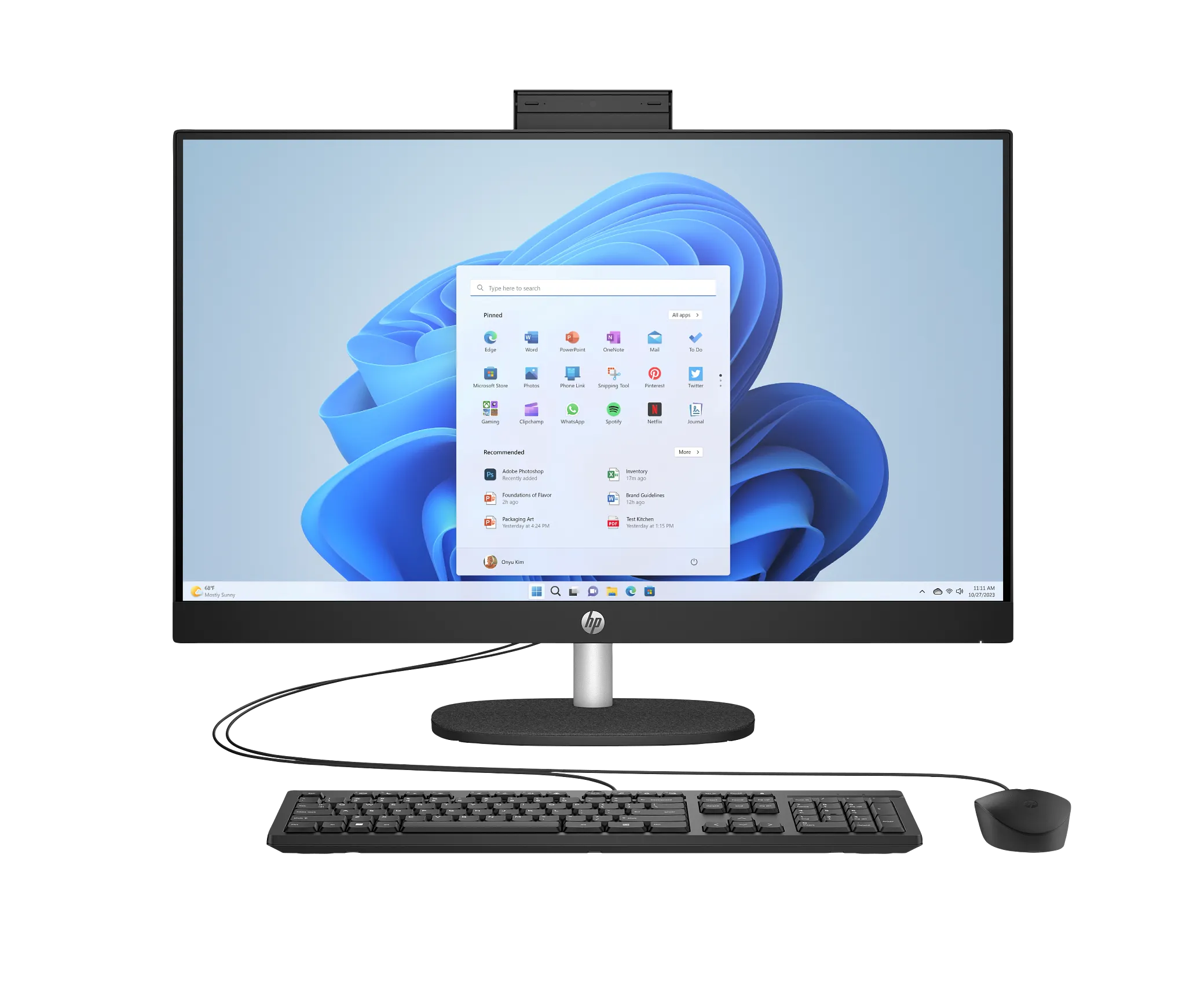 HP All-in-One Desktop AI 27-cr2075t PC, Windows 11 Home, 27