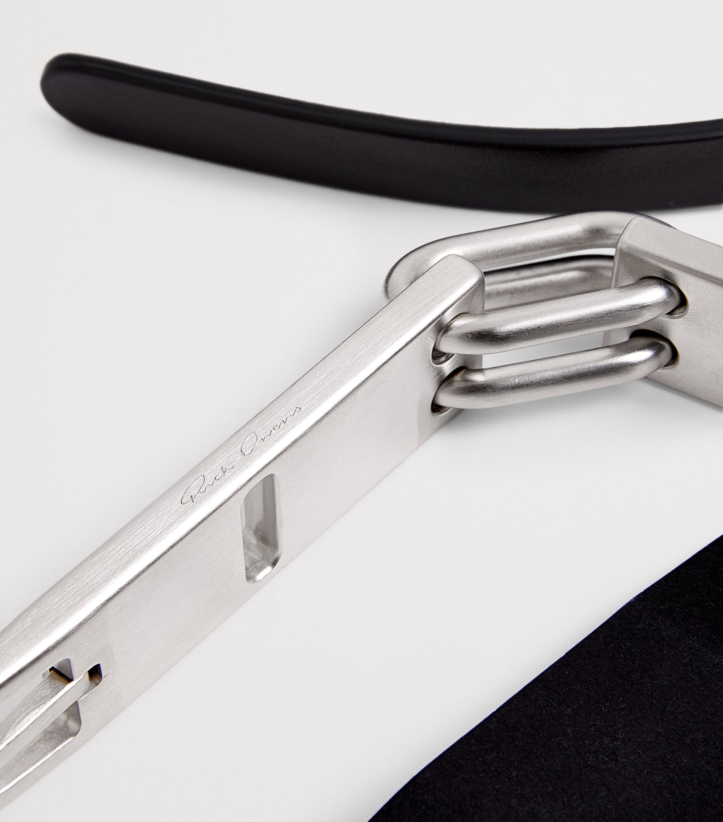 Rick Owens Black Leather Tongue Belt | Harrods UK