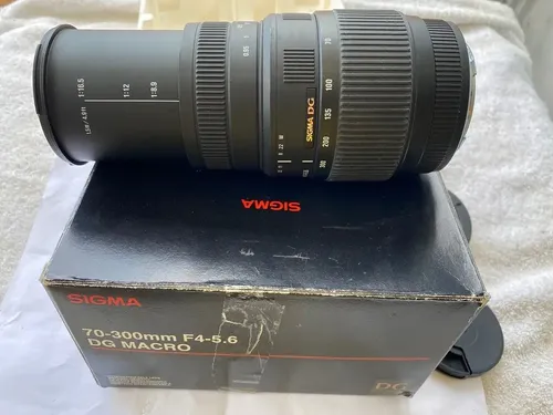 Lente Sigma 70-300mm F4 5.6 Dg Macro Câmeras Canon Af Preto