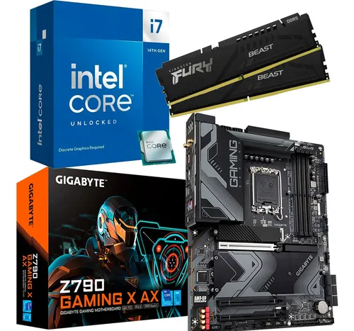 Kit Intel Core I7 14700k Gigabyte Z790 Gaming X Ax 64gb Cor Preto