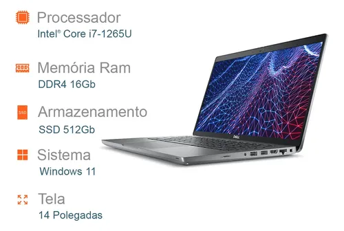 Notebook Dell Latitude Core I7 12ª Geração 16gb Ssd 512gb