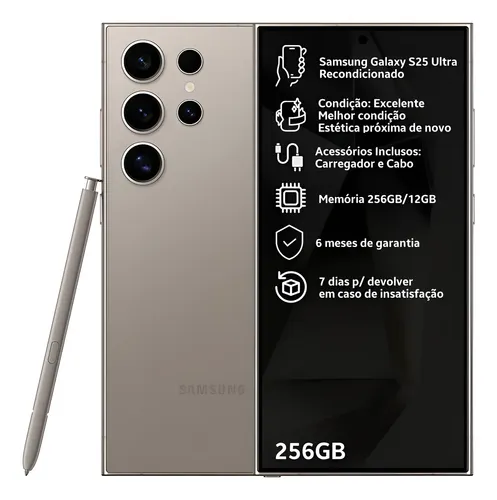 Samsung Galaxy S24 Ultra 256gb Snapdragon 6.8'' - Excelente Cinza