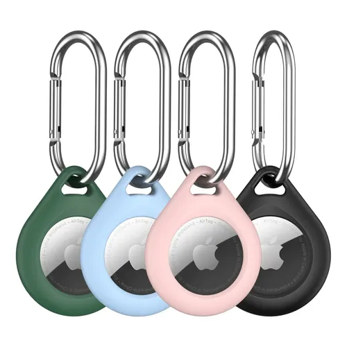 Airtag Holder R-fun 4 Pack W/ Metal Keychain For Apple Airta