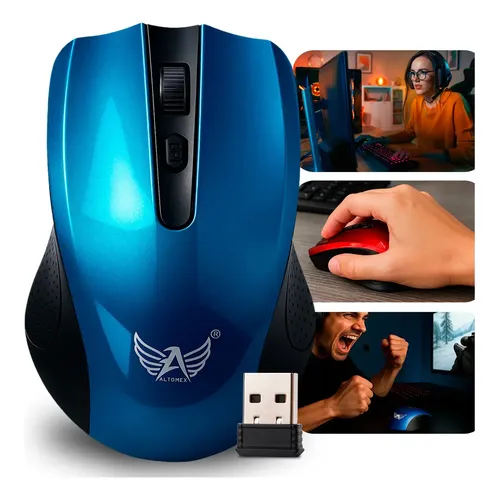 Mouse Sem Fio Altomex AG-211 Azul 1600dpi USB Bluetooth 4 Botões