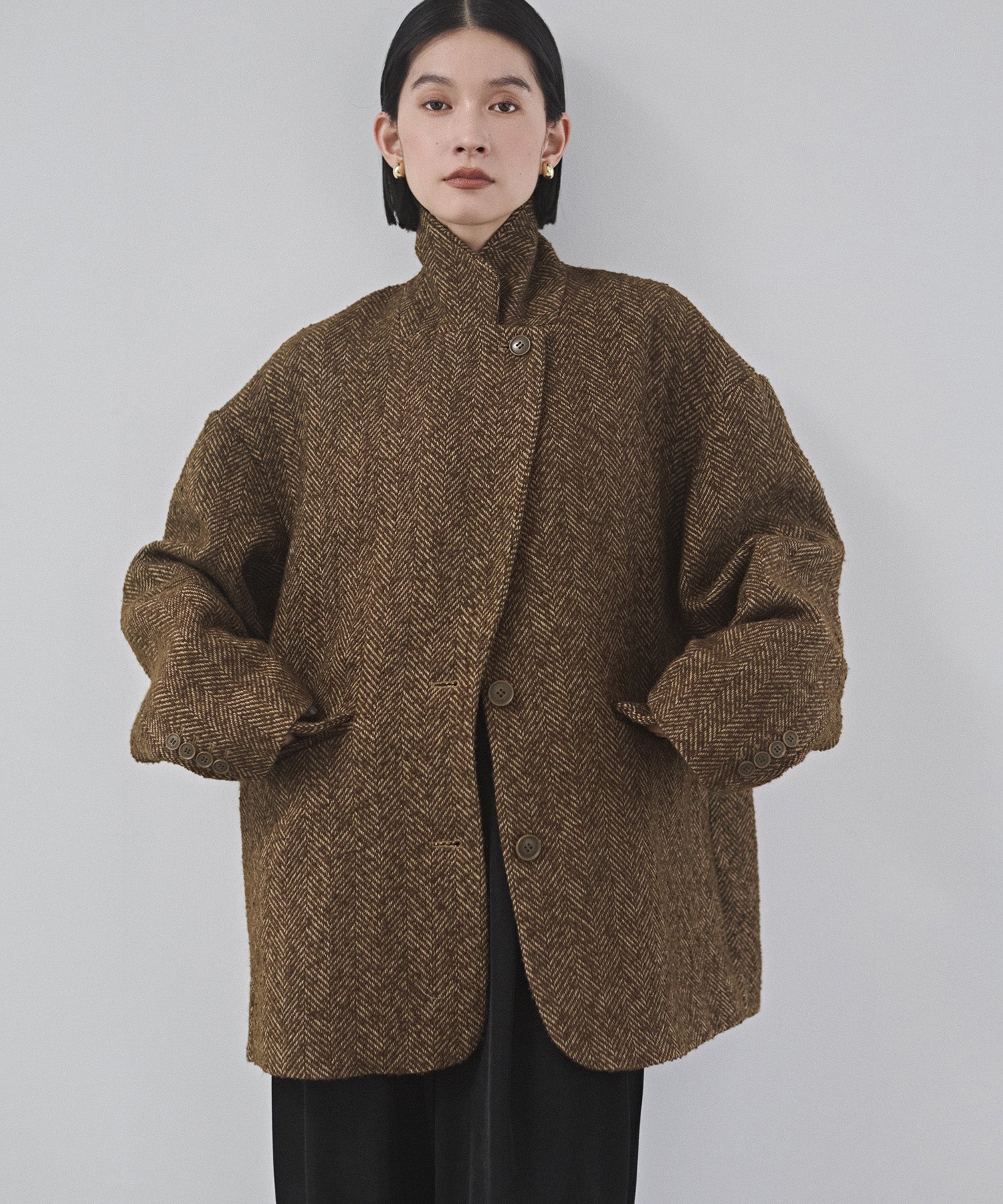 ヘリンボーン ジャケットコート