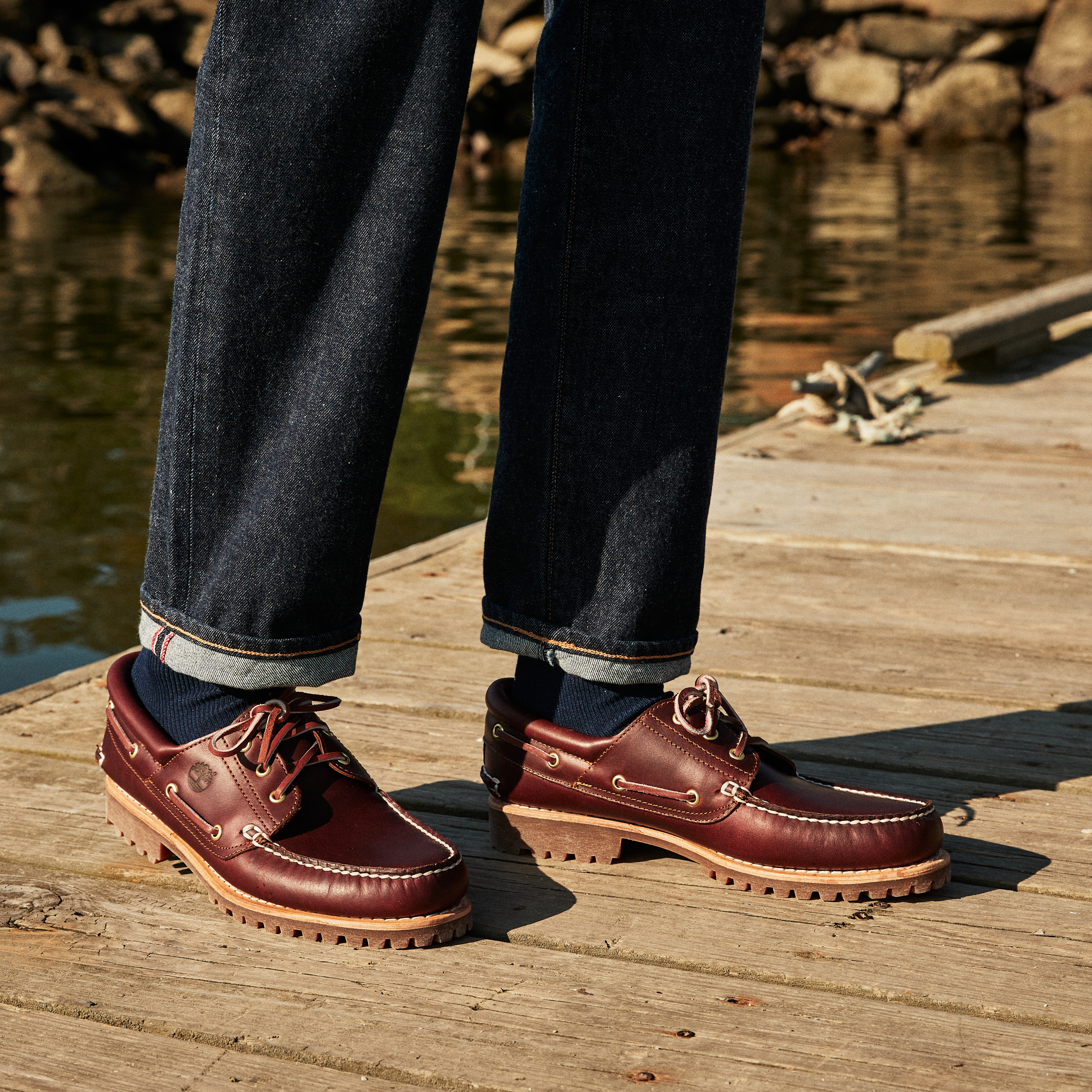 Timberland Authentics 3 Eye Classic Lug Boat Shoe - Burgundy Full
