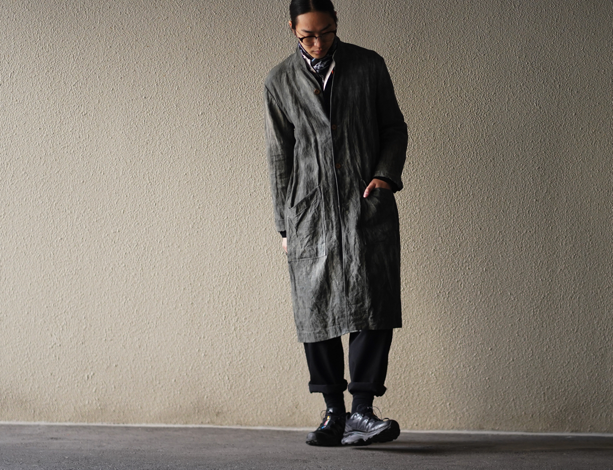 ARAKI YUU 19S/S French Vintage Linen Atelier Coat | HUES 福岡