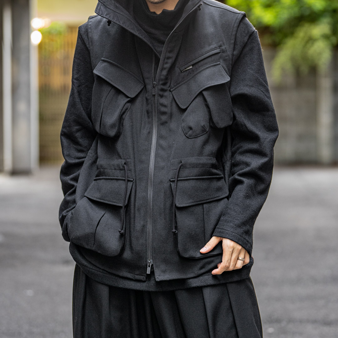 YOHJI YAMAMOTO ミリタリーフードベスト | HUES 福岡セレクトショップ