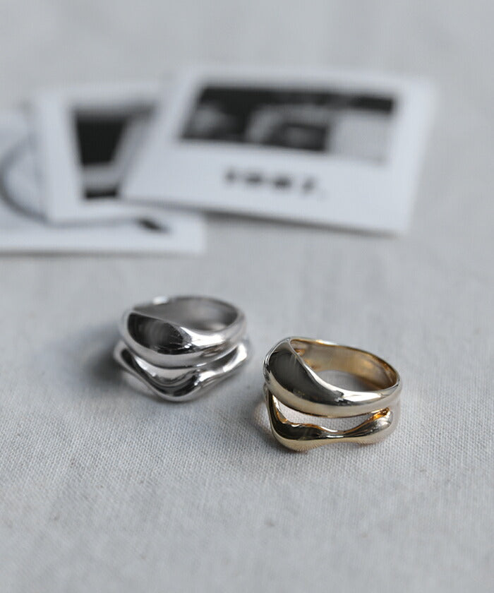 リング 2連風 アクセサリー シルバー ゴールド シルバーアクセサリー