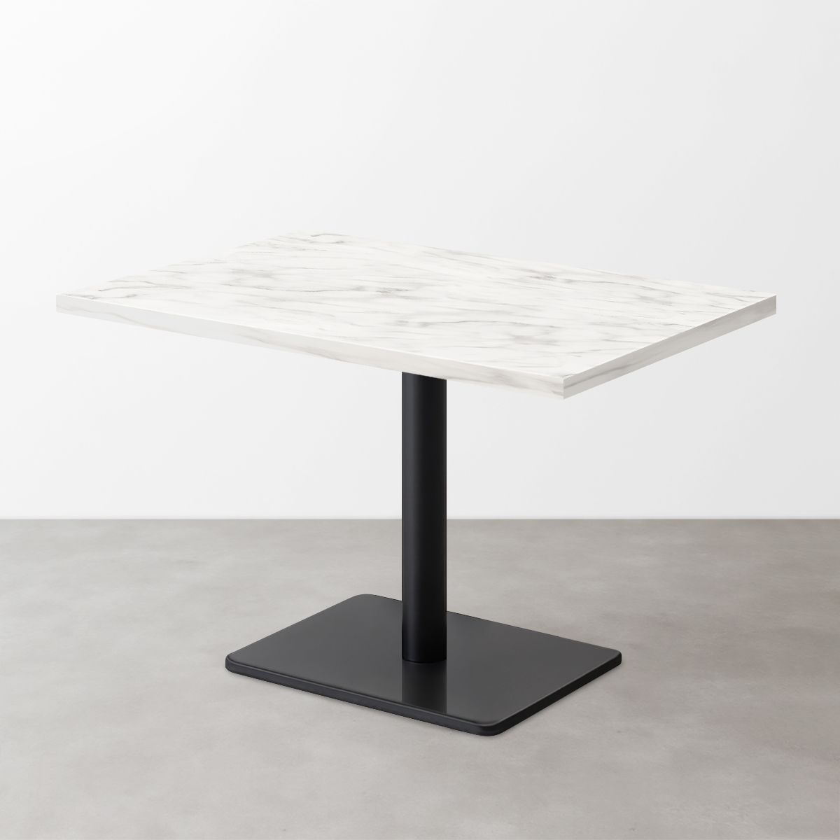 大理石柄スナックテーブル（D600）ホワイトグレー（マット）長方形